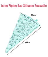 CAKE DECOR™ 1 Pc Pastry Icing Cream Piping Bag Silicone Reusable Cake Decorating Bag | 40x22cm | Assorted Colours (SB-6030-1)