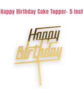 -27% Gold Acrylic Finishing Cake Topper Happy Birthday Cake Topper - Cake Decor