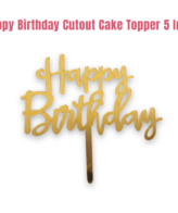 5 inch Golden Acrylic Happy Birthday Cut-Out Cake Topper Cake Decoration Dessert Decoration CAKE DECOR™