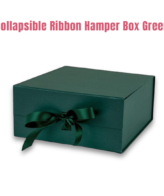 % buffered -28% CAKE DECOR™ Green Color Folding Hard Hamper Box with ribbon | 8X10X4 Inch | Gift Box | Present Box - 1 Pc | (SBBX-HFFB-D-Green)