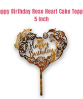 CAKE DECOR™ 5 inch Acrylic Happy Birthday Heart Cut-Out Cake Topper Cake Decoration Dessert Decoration