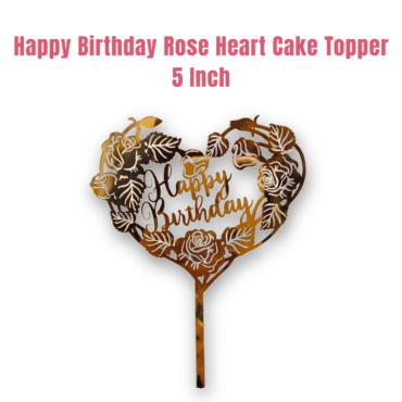 CAKE DECOR™ 5 inch Acrylic Happy Birthday Heart Cut-Out Cake Topper Cake Decoration Dessert Decoration