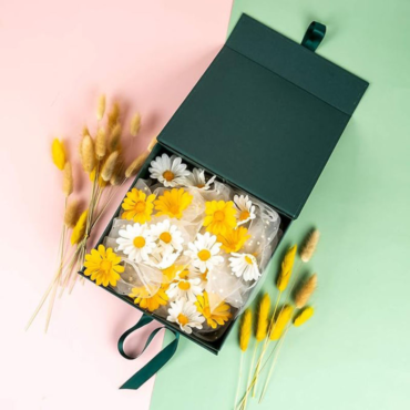 % buffered -28% CAKE DECOR™ Green Color Folding Hard Hamper Box with ribbon | 8X10X4 Inch | Gift Box | Present Box - 1 Pc | (SBBX-HFFB-D-Green)