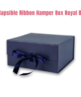-28%Out Of Stock CAKE DECOR™ Royal Blue Color Folding Hard Hamper Box with ribbon | 8X10X4 Inch | Gift Box | Present Box - 1 Pc | (SBBX-HFFB-D18)