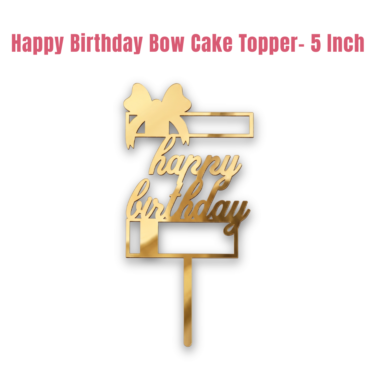 CAKE DECOR™ 5 inch Acrylic Happy Birthday Cake Topper with Gift Cut Out Cake Decoration Dessert Decoration