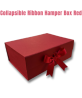 CAKE DECOR™ Red Color Folding Hard Hamper Box with ribbon | 8X10X4 Inch | Gift Box | Present Box - 1 Pc | (SBBX-HFFB-D24)
