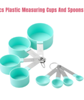 CAKE DECOR™ 8 Pcs Plastic Measuring Cups And Spoons Set (SBAC-SC-8)