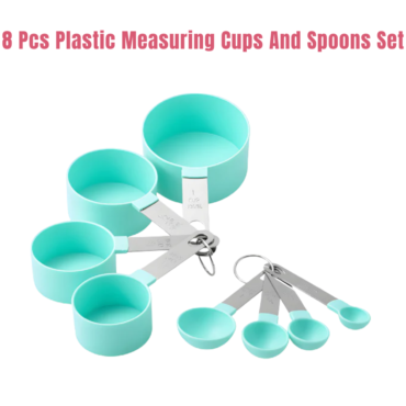 CAKE DECOR™ 8 Pcs Plastic Measuring Cups And Spoons Set (SBAC-SC-8)