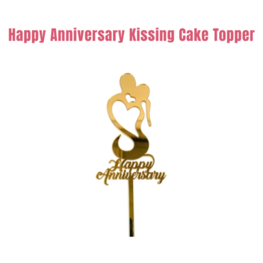 CAKE DECOR™ 5 inch Acrylic Happy Anniversary with Couple Heart Shape Cake Topper Cake Decoration Dessert Decoration (SBMT-2013)