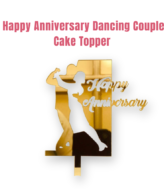 CAKE DECOR™ 5 inch Acrylic Happy Anniversary Dancing Couple Cake Topper Cake Decoration Dessert Decoration (SBMT-2009)