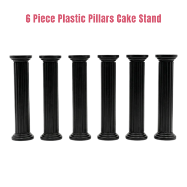 6 Piece Plastic Cake Pillars Wedding Cake Stand Tiered Cake Construction ( 6 Inch )