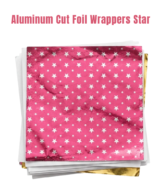 8.5x8.5 cm Star Print Aluminum Cut Foil Wrappers – Pack of 200 | Multicolor (SB-CutFoil-0)