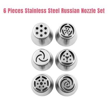 6 Pieces Stainless Steel Russian Nozzle Set