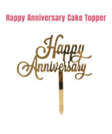 CAKE DECOR™ 5 inch Acrylic Happy Anniversary Cake Topper Cake Decoration