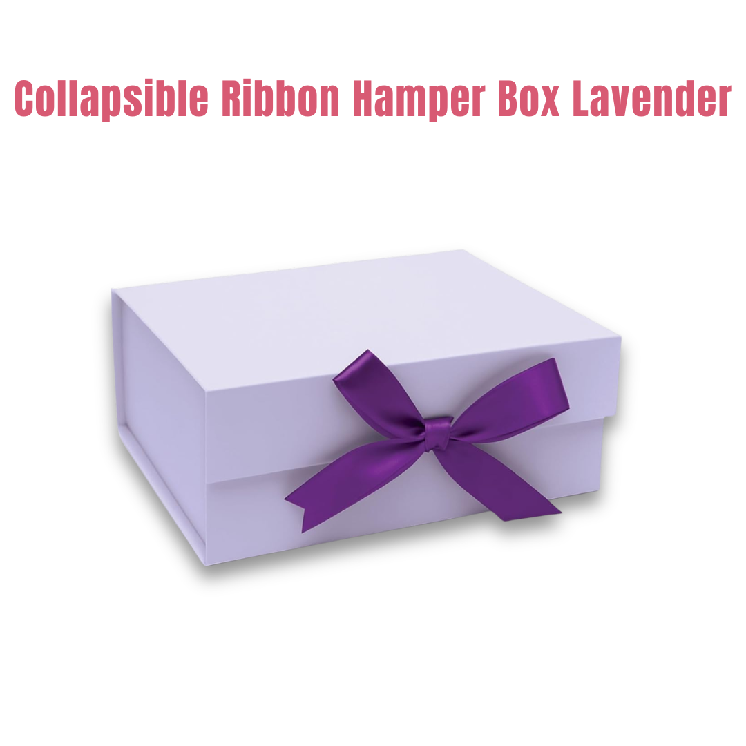-28% CAKE DECOR™ Lavender Color Folding Hard Hamper Box with ribbon | 8X10X4 Inch | Gift Box | Present Box - 1 Pc | (SBBX-HFFB-D21)
