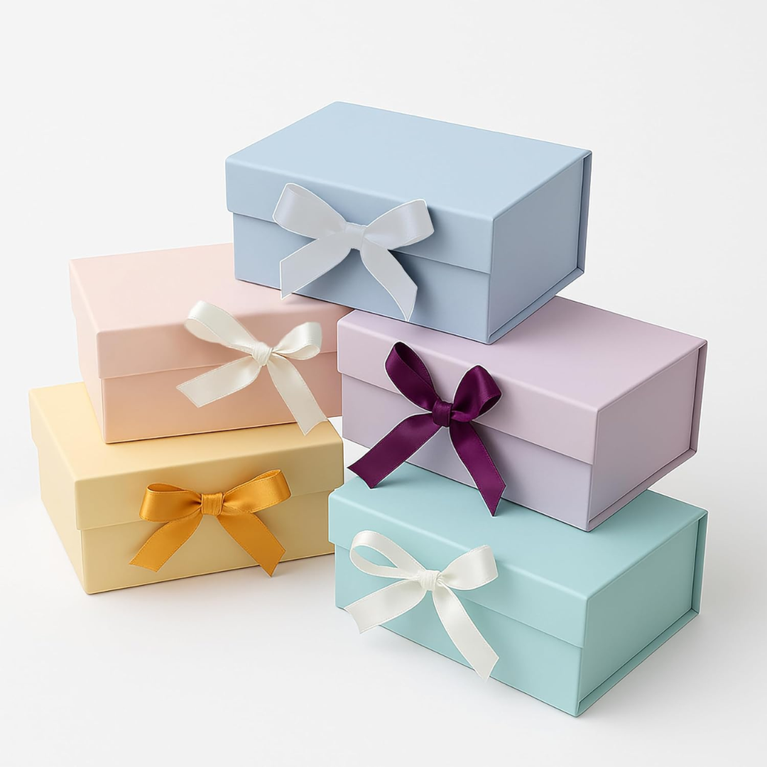 -28% CAKE DECOR™ Lavender Color Folding Hard Hamper Box with ribbon | 8X10X4 Inch | Gift Box | Present Box - 1 Pc | (SBBX-HFFB-D21)