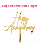 CAKE DECOR™ 5 inch Acrylic Elegant Happy Anniversary Cake Topper Cake Decoration Dessert Decoration (SBMT-2014)
