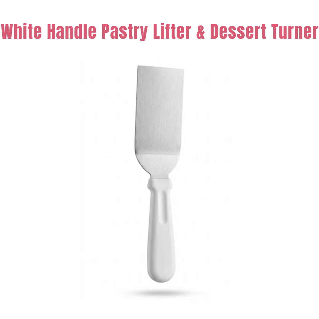 Stainless Steel White Handle Pastry Lifter & Dessert Turner | Cake Serving Tool (SBAC-XH315) - CAKE DECOR™