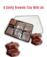 -26% CAKE DECOR™ PVC 6 Cavity Mini Brownie Tray with Lid | Mini Dessert Package - (5 Pcs Pack)