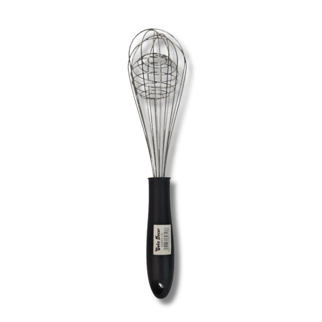 10 inch Stainless Steel Balloon Whisk | Plastic Hand Blender Egg Beater for Whisking & Baking