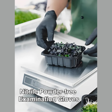 CAKE DECOR™ 10 Pcs Black Nitrile Powder Free Disposable Examination Gloves | Waterproof, Tear-Resistant (SB-Black-Gloves)