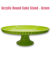 CAKE DECOR™ 1 Pcs Green Plain Round Acrylic Cake Stand (SBCS-750138-G)