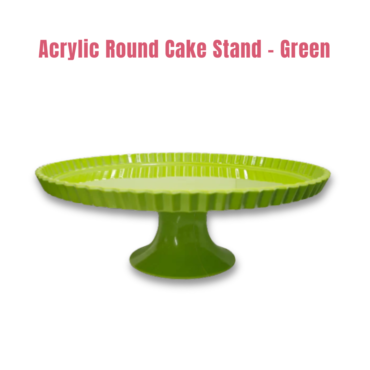 CAKE DECOR™ 1 Pcs Green Plain Round Acrylic Cake Stand (SBCS-750138-G)