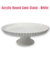 CAKE DECOR™ 1 Pcs Small White Round Acrylic Cake Stand (SBCS-0750108)