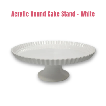 CAKE DECOR™ 1 Pcs Small White Round Acrylic Cake Stand (SBCS-0750108)